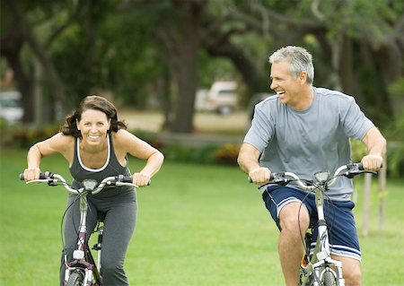 fitness   mature woman - Mature couple riding bikes Stock Photo - Premium Royalty-Free, Code: 632-01161318