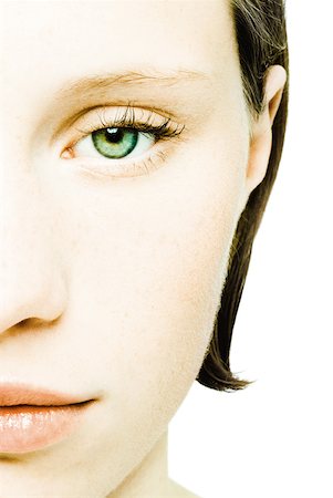 simsearch:695-03375605,k - Teenage girl's face, cropped front view Foto de stock - Royalty Free Premium, Número: 632-01277834