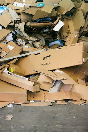 Heap of flattened cardboard boxes Stock Photo - Premium Royalty-Free, Code: 632-02690430