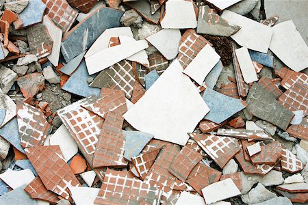 demolizione - Construction rubble, broken tiles Foto de stock - Sin royalties Premium, Código: 632-02885386