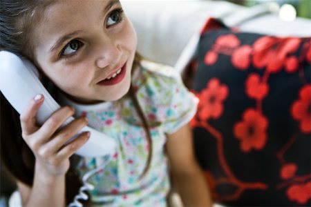 simsearch:632-03500989,k - Little girl using landline phone Stock Photo - Premium Royalty-Free, Code: 632-03083197