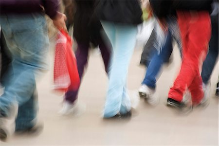 pedestrian crowd - Pedestrians walking on sidewalk, low section Stock Photo - Premium Royalty-Free, Code: 632-03083503