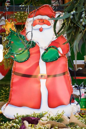 france christmas festival - Illuminated Santa Claus decoration Stock Photo - Premium Royalty-Free, Code: 632-03083537