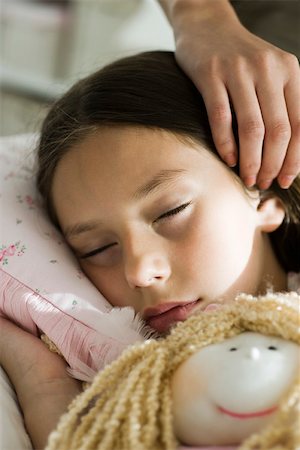 Girl sleeping with doll Stock Photo - Premium Royalty-Free, Code: 632-03424328