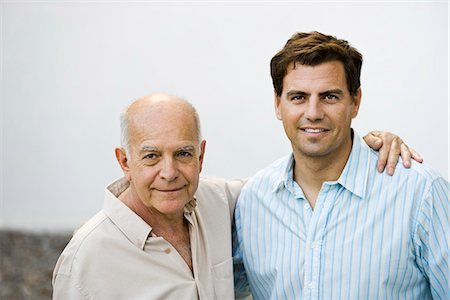 Senior man with adult son, portrait Fotografie stock - Premium Royalty-Free, Codice: 632-03424367