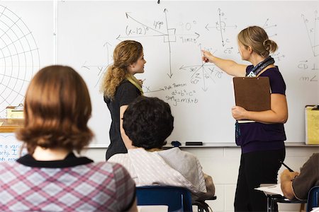 female teenagers students in a class - High school math class Stock Photo - Premium Royalty-Free, Code: 632-03516518