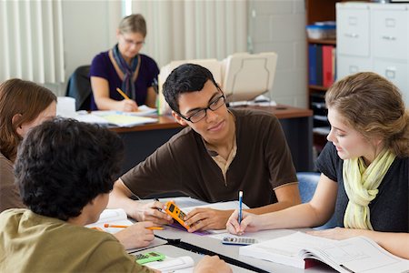 High school students studying math together Stock Photo - Premium Royalty-Free, Code: 632-03516544