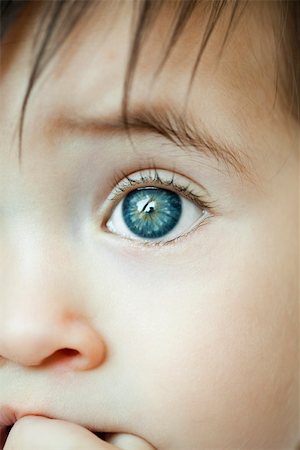 finger in mouth - Infant's eye, close-up Stock Photo - Premium Royalty-Free, Code: 632-03630126