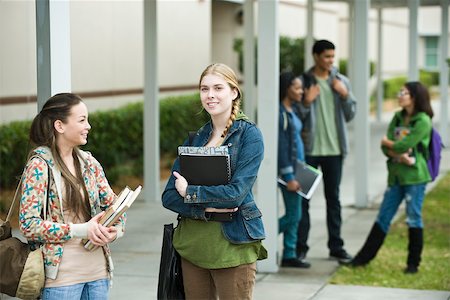 High school students chatting together after school Stock Photo - Premium Royalty-Free, Code: 632-03630207