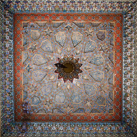 simsearch:632-01270982,k - Ornately painted ceiling, Bukhara, Uzbekistan Fotografie stock - Premium Royalty-Free, Codice: 632-03779432