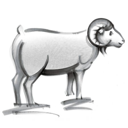 ram animal - Aries astrological sign, illustration Stock Photo - Premium Royalty-Free, Code: 632-03898305