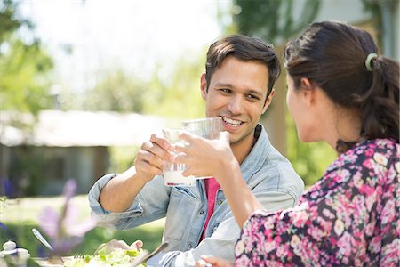 simsearch:633-08726159,k - Couple enjoying meal together outdoors Stock Photo - Premium Royalty-Free, Code: 633-08638869
