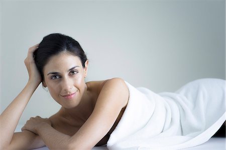 sauna relax - Woman relaxing at health spa Stock Photo - Premium Royalty-Free, Code: 633-08639121