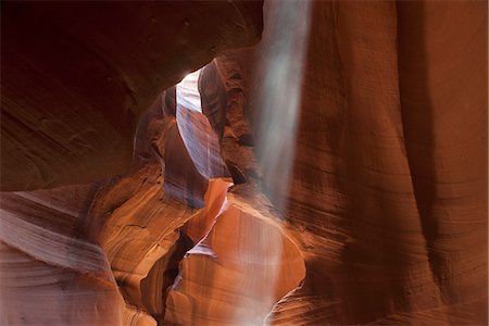 simsearch:632-08886701,k - Beam of sunlight shining into Antelope Canyon, Arizona, USA Stock Photo - Premium Royalty-Free, Code: 633-08726196