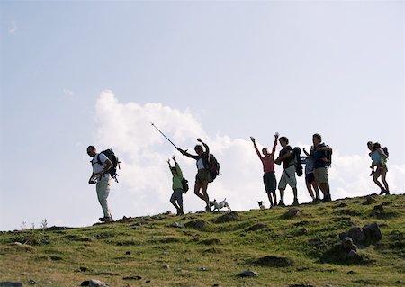 en la cima del mundo - Group of hikers Foto de stock - Sin royalties Premium, Código: 633-01274923