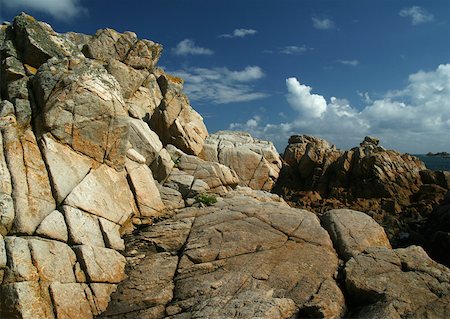 Ile de Brehat, Brittany, France, coastal rock formations Fotografie stock - Premium Royalty-Free, Codice: 633-01272456