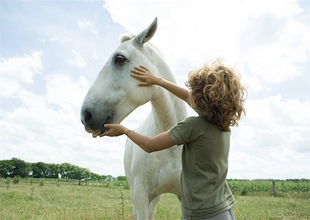 simsearch:633-01272720,k - Boy petting horse Stock Photo - Premium Royalty-Free, Code: 633-01272846