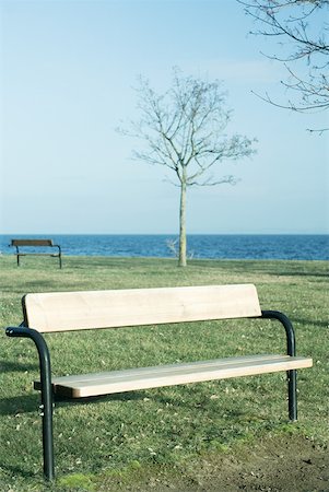 simsearch:633-01573071,k - Lakeside park with benches Stock Photo - Premium Royalty-Free, Code: 633-01573043