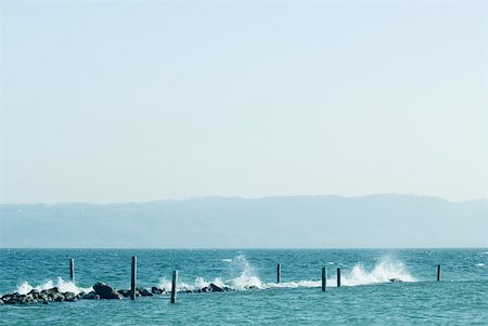 simsearch:633-01573071,k - Waves hitting breakwater Stock Photo - Premium Royalty-Free, Code: 633-01573074