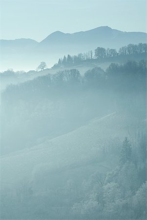 simsearch:633-01573326,k - Misty mountain landscape Fotografie stock - Premium Royalty-Free, Codice: 633-01573384