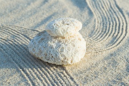 Pile de corail sur le sable ratissé Photographie de stock - Premium Libres de Droits, Code: 633-02345742