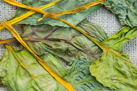 preserved - Dried leaves on burlap Stock Photo - Premium Royalty-Free, Code: 633-02645268