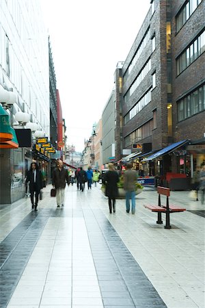 europe pedestrian mall - Sweden, Stockholm, pedestrians walking in commercial district Stock Photo - Premium Royalty-Free, Code: 633-02691326