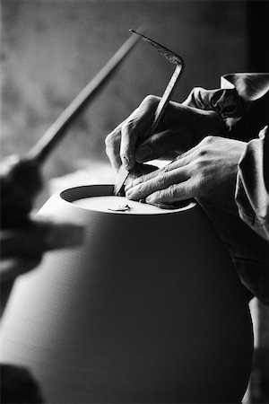 Potter's hands shaping pottery Stock Photo - Premium Royalty-Free, Code: 633-02885683