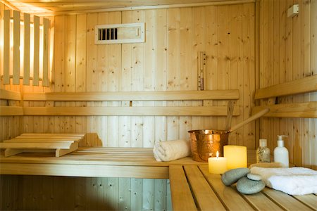 Swedish sauna Foto de stock - Sin royalties Premium, Código: 633-03444503