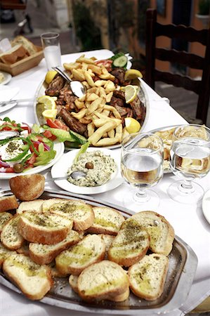 Table of Greek food Stock Photo - Premium Royalty-Free, Code: 644-01631374