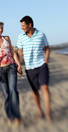 Mature adult couple on beach Stock Photo - Premium Royalty-Free, Code: 644-02060461