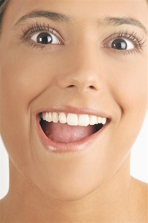 simsearch:644-02153100,k - Female young adult face;mouth open Stock Photo - Premium Royalty-Free, Code: 644-02152691