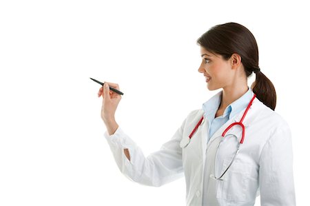 Doctor writing with pen Foto de stock - Sin royalties Premium, Código: 644-03659620