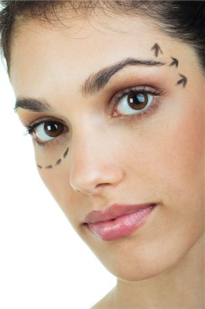 Closeup of patient's face with distance marker Foto de stock - Sin royalties Premium, Código: 644-03659654