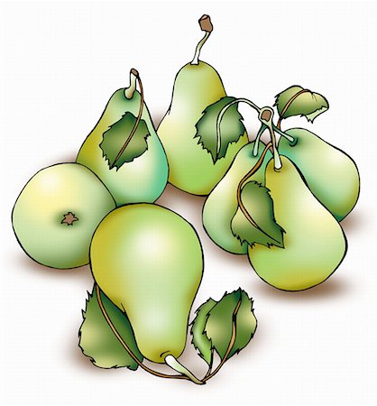 delicious food cartoon - Fresh green pears Stock Photo - Premium Royalty-Free, Code: 645-01538430