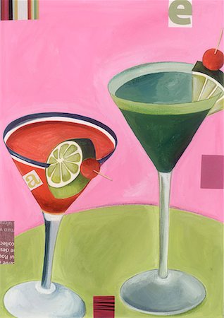 Two martini cocktails Stock Photo - Premium Royalty-Free, Code: 645-01538533