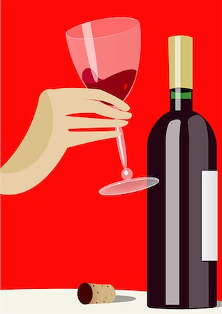red wine painting - Tasting a bottle of red wine Stock Photo - Premium Royalty-Free, Code: 645-01739839
