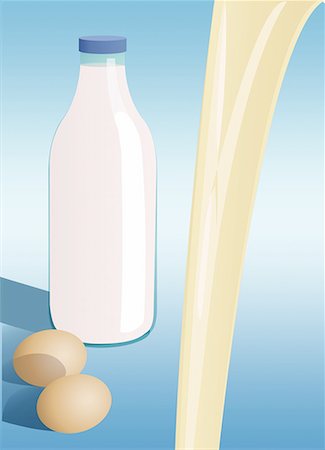 eggs milk - Eggs and milk Stock Photo - Premium Royalty-Free, Code: 645-01739830