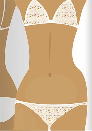 skin disease - Closeup of woman's torso in bikini mirrored in background Stock Photo - Premium Royalty-Free, Code: 645-01739870