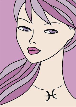 purple science - Closeup of Pisces woman Stock Photo - Premium Royalty-Free, Code: 645-01739965