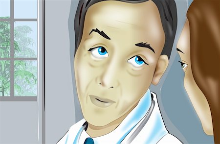 female colleague illustration - Doctor looking at woman at close range Stock Photo - Premium Royalty-Free, Code: 645-01740014