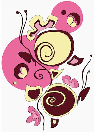 pollen - Motif fleur et papillon jaune, noir et violet Photographie de stock - Premium Libres de Droits, Code: 645-01740444