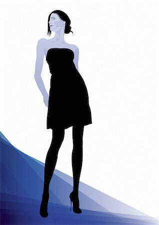 simsearch:645-02153287,k - Woman wearing a black dress Fotografie stock - Premium Royalty-Free, Codice: 645-01826211