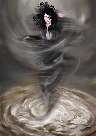 Woman materializing from a swirl of liquid Foto de stock - Sin royalties Premium, Código: 645-01826228