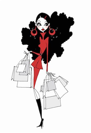 simsearch:645-01826320,k - Young woman with many shopping bags Stock Photo - Premium Royalty-Free, Code: 645-01826318