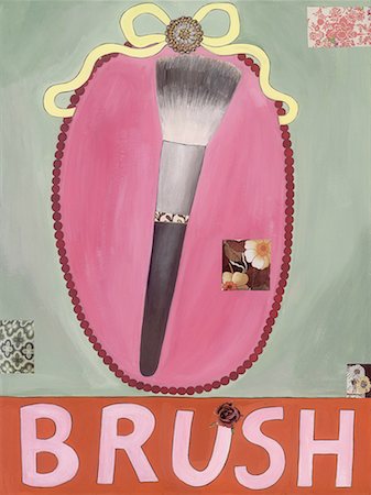 polvos de colorete - Blush brush Foto de stock - Sin royalties Premium, Código: 645-01826474