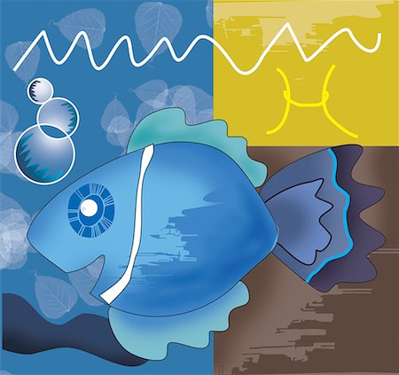 simsearch:600-03544723,k - Montage de symbole du zodiaque Pisces Photographie de stock - Premium Libres de Droits, Code: 645-02153310