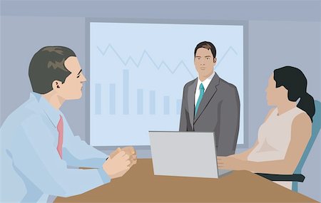 successful business man with graphs - Businessman giving presentation in meeting Stock Photo - Premium Royalty-Free, Code: 645-02153372