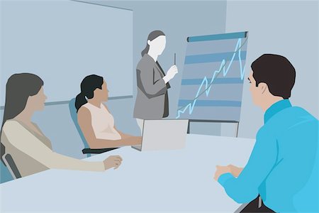 female colleague illustration - Businesswoman giving presentation in front of her colleagues Stock Photo - Premium Royalty-Free, Code: 645-02153398