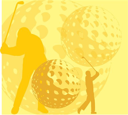 digital art - Golf players playing golf Stock Photo - Premium Royalty-Free, Code: 645-02153768